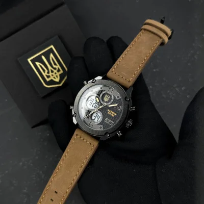 Часы наручные Patriot 017BKBR Трезубец золото Black-Brown