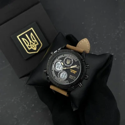 Часы наручные Patriot 017BKBR Трезубец золото Black-Brown