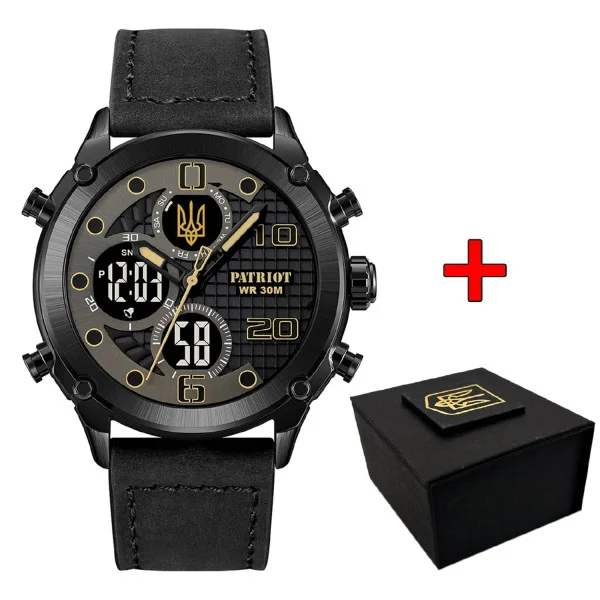 Годинник наручний Patriot 017BKBK Тризуб золото All Black фото 1