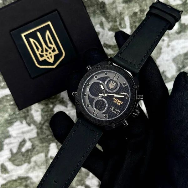Годинник наручний Patriot 017BKBK Тризуб золото All Black фото 3