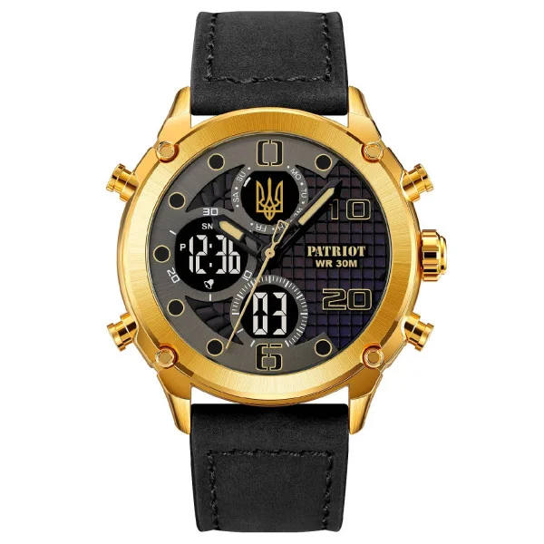 Годинник наручний Patriot 017GDBKBK Тризуб золото Gold-Black-Black фото 3
