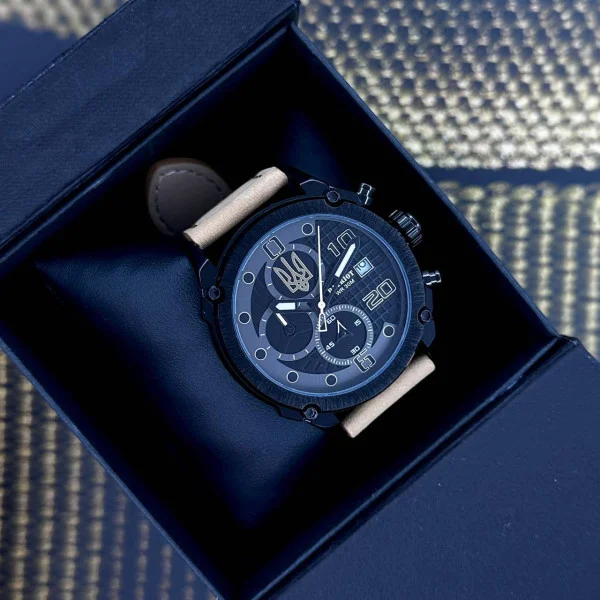 Годинник наручний Patriot 016 Black-Light Brown Тризуб золото фото 4