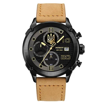 Часы наручные Patriot 016 Black-Light Brown Трезубец золото