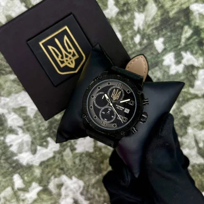 Часы наручные Patriot 016 All Black Трезубец золото