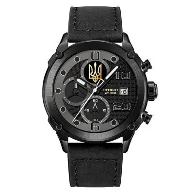 Часы наручные Patriot 016 All Black Трезубец золото