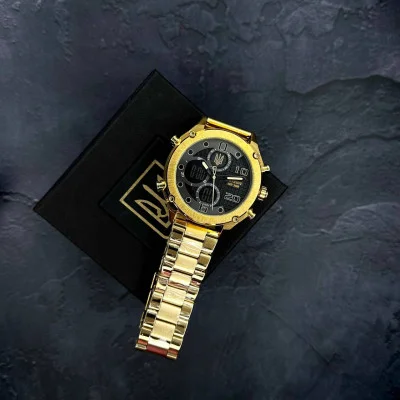 Часы наручные Patriot 017 Трезубец Золото Gold-Black Steel