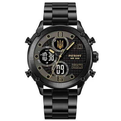 Часы наручные Patriot 017 Трезубец Золото All Black Steel