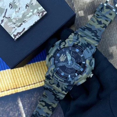 Часы наручные Patriot 005 Трезубец золото Camo Green + Коробка.