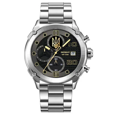 Часы наручные Patriot 016 Трезубец золото Silver-Black Steel
