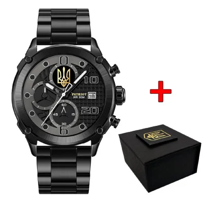 Часы наручные Patriot 016 Трезубец золото Black-Black Steel