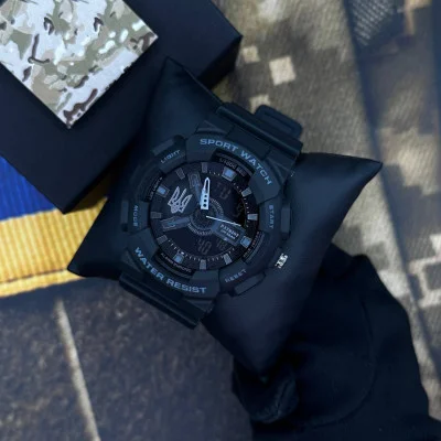 Часы наручные Patriot 005 Трезубец серебро Black + Коробка.