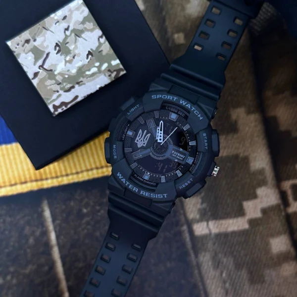 Годинник наручний Patriot 005 Тризуб срібло Black + Коробка. фото 4
