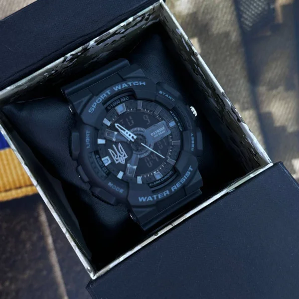 Годинник наручний Patriot 005 Тризуб срібло Black + Коробка. фото 6