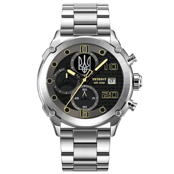 Годинник наручний Patriot 016 Тризуб срібло Silver-Black Steel фото 3