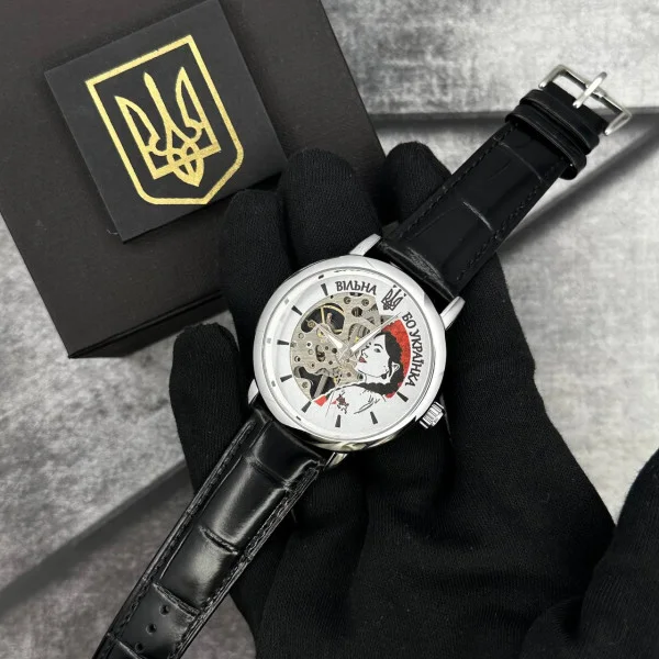 Годинник наручний Patriot 022 Silver-Black Mechanic Вільна бо Українка фото 3