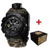 Часы наручные Patriot 005 Трезубец золото Черный Паракордовый ремешок Camo Green + Коробка фото 2