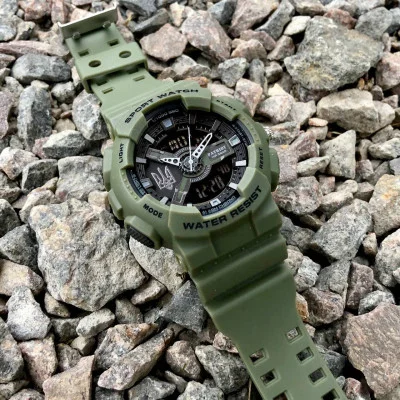 Часы наручные Patriot 005 Трезубец серебро Army Green + Коробка