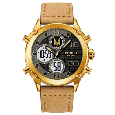 Часы наручные Patriot 017 Трезубец Золото Gold Light Brown