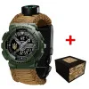 Годинник наручний Patriot 005 Тризуб золото Army Green Паракордовий ремінець Khaki + Коробка. фото 2