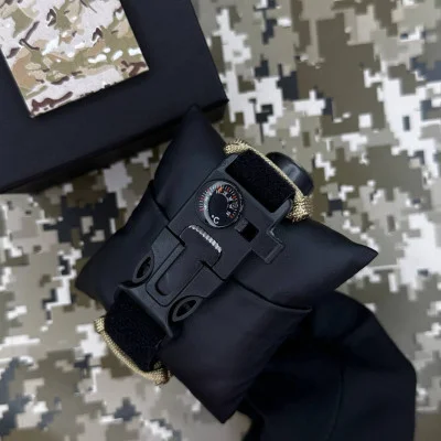 Часы наручные Patriot 005 Трезубец золото Army Green Паракордовый ремешок Khaki + Коробка.