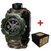 Годинник наручний Patriot 005 Тризуб золото Army Green Паракордовий ремінець Camo Green + Коробка. фото 2