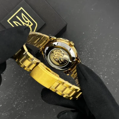 Часы наручные Patriot 022-3D Не забуду Дом Gold-Black Steel