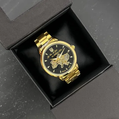 Часы наручные Patriot 022-3D Не забуду Дом Gold-Black Steel