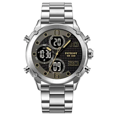 Годинник наручний Patriot 017SSIBK Silver-Black Steel