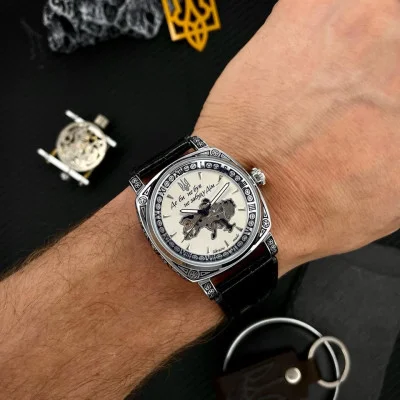 Часы наручные Patriot 021-3D Скелетон Не забуду дом Silver-White