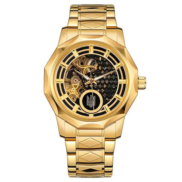 Часы наручные Ukrwatch 024GD Трезубец золото Gold фото 3
