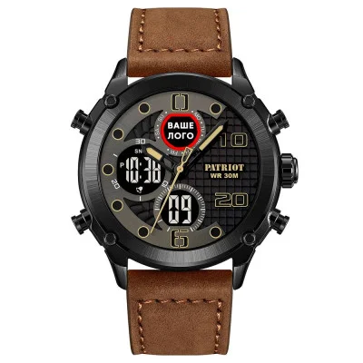 Годинник наручний Patriot 017 Ваше Лого Black-Brown