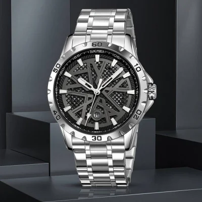 Чоловічий годинник Skmei 9337SIBK Silver-Black