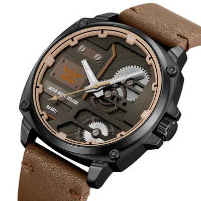Чоловічий годинник Skmei 2289BKLBN Black-Light Brown