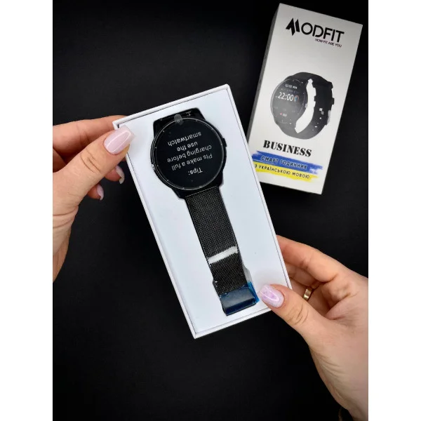 Смарт часы Modfit Business All Black Mesh 41 мм. фото 10