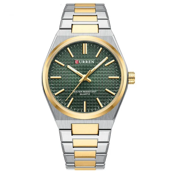 Мужские часы Curren 8439 Silver-Gold-Green фото 1
