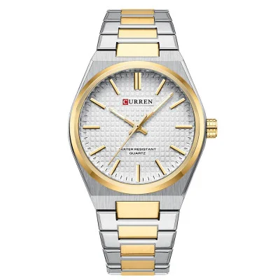 Чоловічий годинник Curren 8439 Silver-Gold-White
