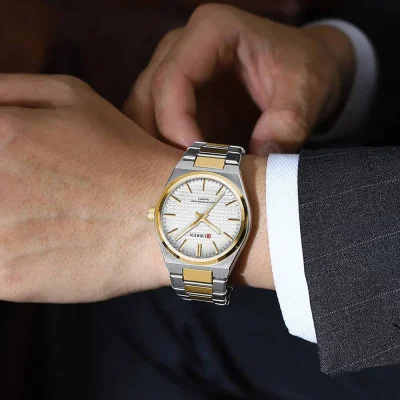 Чоловічий годинник Curren 8439 Silver-Gold-White