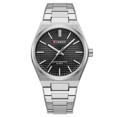 Мужские часы Curren 8439 Silver-Black