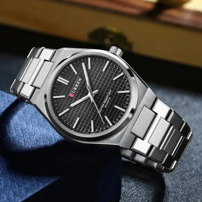 Мужские часы Curren 8439 Silver-Black