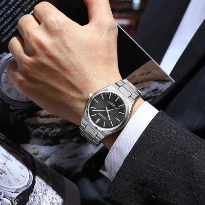 Чоловічий годинник Curren 8439 Silver-Black