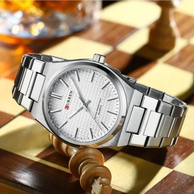 Чоловічий годинник Curren 8439 Silver-White