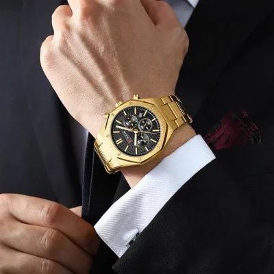 Чоловічий годинник Curren 8440 Gold-Black