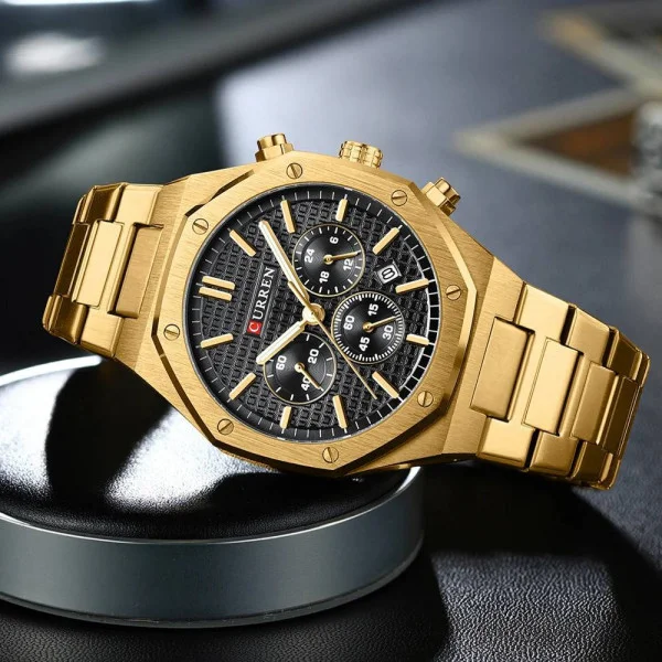 Мужские часы Curren 8440 Gold-Black фото 5