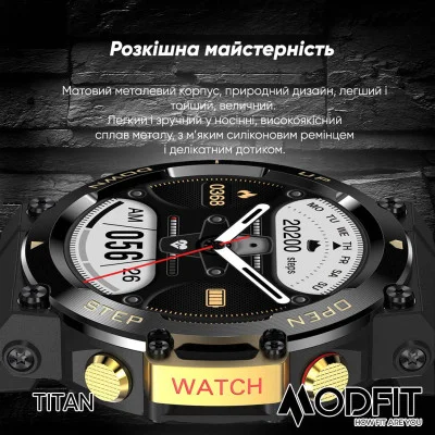 Смарт часы Modfit Titan All Black 35 мм.