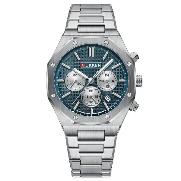 Чоловічий годинник Curren 8440 Silver-Blue фото 1