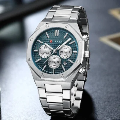 Чоловічий годинник Curren 8440 Silver-Blue