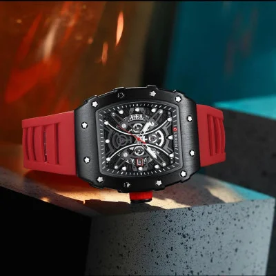 Мужские часы Curren 8438 Black-Red