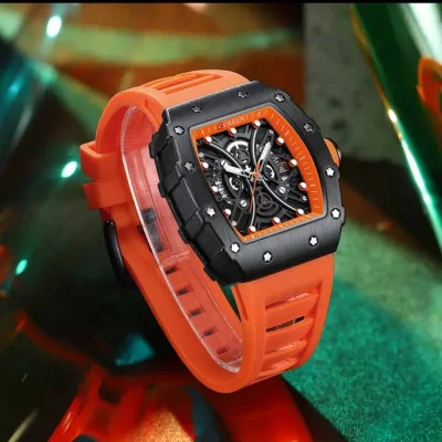 Чоловічий годинник Curren 8438 Black-Orange