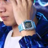 Чоловічий годинник Curren 8438 Black-Light Blue фото 4