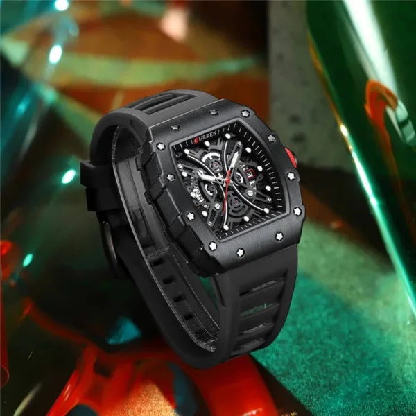 Чоловічий годинник Curren 8438 All Black фото 3
